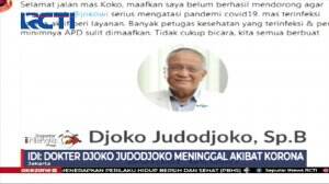 Tangani Para Pasien Covid-19, Dokter Djoko Judodjoko Meninggal Dunia