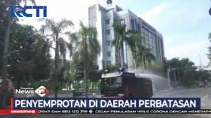 Penyemprotan Disinfektan di Jawa Timur Dilakukan Dengan Mobil Water Canon