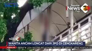 Wanita Ancam Loncat Dari JPO