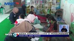 Kondisi Gunung Merapi Masih Siaga, Siswa Kerjakan Ujian Sekolah di Pengungsian