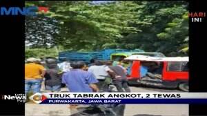 Tabrakan Maut Truk Dan Mobil Angkot Tewaskan 2 Orang