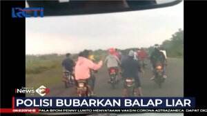 Polisi Bubarkan Aksi Balap Liar Dan Tinggalkan Sepeda Motornya