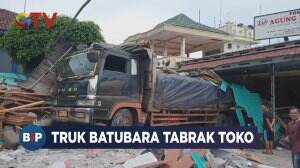 Truk Batubara Tabrak Toko