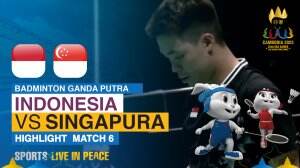 Highlight Badminton Ganda Putra Sea Games Cambodia 2023 Indonesia Vs Singapura Match 6
