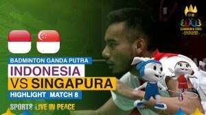 Highlight Badminton Ganda Putra Sea Games Cambodia 2023 Indonesia Vs Singapura Match 8