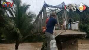 Jembatan Terputus Akibat Banjir Di Pandeglang, Banten