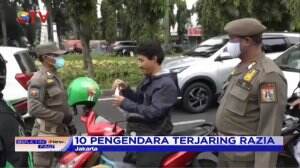 Satpol PP Merazia Para Pengendara Yang Tidak Menggunakan Masker