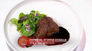 Pinwheel Stuffed Duxelle with Balsamic Brown Sauce Ala Jerry - MasterChef Season 7