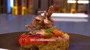 Uni Chawanmushi, Uni Nigiri, dan Uni Risotto with Soft Shell Crab Ala Audrey - MasterChef Season 7