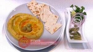 Humus with Black Sesame Flatbread Ala Aziz - MasterChef Season 7