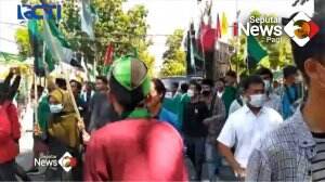 Ricuh Demo Mahasiswa Paksa Masuk kantor Bupati Lombok Timur