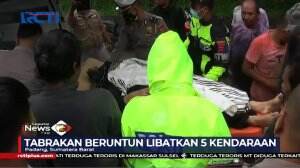 Sebuah Truk Box Menghantam 5 Kendaraan