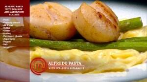 Alfredo Pasta with Scallop and Asparagus Ala Aziz - MasterChef Season 7