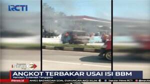 Angkot Terbakar Di SPBU