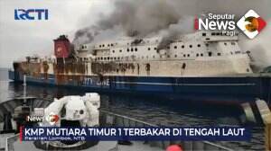 Kapal Motor Mutiara Timur Satu Masih Terbakar