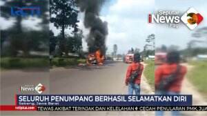 Minibus Wisatawan Terbakar