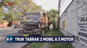 Truk Tabrak 2 Mobil dan 3 Motor