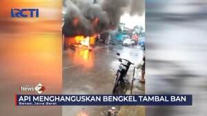 Kebakaran Hebat Bengkel Tambal Ban