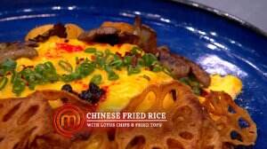 Chinese Fried Rice with Lotus Chips & Fried Tofu Ala Audrey - MasterChef Season 7