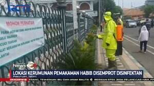 Kerumunan Pemakaman Habib Disemprot Disinfektan