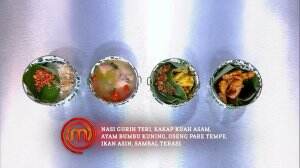 Nasi Gurih Teri, Kakap Kuah Asam, Ayam Bumbu Kuning, Oseng Pare Tempe, Ikan Asin dan Sambal Terasi Ala Ramos dan Nindy - MasterChef Season 7