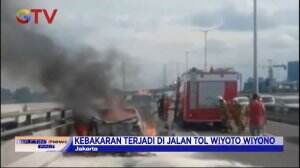 Diduga Akibat Mengalami Gangguan Minyak Rem, Mobil Sedan Terbakar