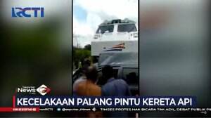 Akibat Menabrak Palang Pintu, Sebuah Mobil Tertabrak Kereta Api Dan Terseret 300 Meter