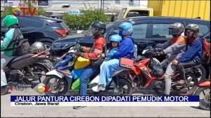 Ribuan Pemudik Motor Padati Jalan Pantura Cirebon