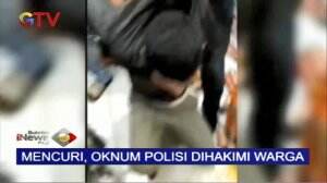 Mencuri, Oknum Polisi Dihakimi Massa Dan Sempat Todongkan Pistol