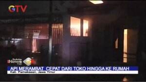 Kebakaran Toko Onderdil Karena Hubungan Pendek Arus Listrik