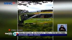 Diduga Rem Blong, Bus Pariwisata Tabrak 6 Kendaraan Yang Mengakibatkan 5 Orang Tewas