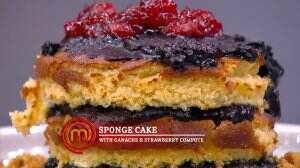Sponge Cake With Ganache And Strawberry Compote Ala Adit - MasterChef Season 7