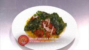Species Chicken Yogurt With Basmati Rice And Red Onion Tomato Salad Ala Jerry- MasterChef Season 7