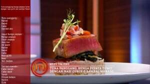 Tuna Panggang Bunga Pepaya Tumis Dengan Nasi Gurih Dan Sambal Matah Ala Tim Biru - MasterChef Season 7