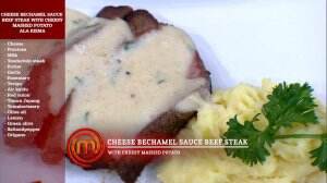Cheese Bechamel Sauce Beef Steak with Cheesy Mashed Potato Ala Risma - MasterChef Season 7
