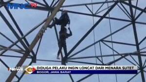 Seorang Wanita Nekat Ingin Ingin Terjun Dari Menara Sutet
