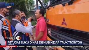 Enggan Di Berhentikan, Petugas Dishub Kejar-Kejaran Dengan Supir Truk Yang Melanggar Aturan