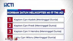 4 Korban Meninggal Dunia Atas Insiden Terjatuhnya Helikopter Milik TNI AD