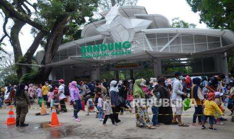 In Picture: Kebun Binatang Bandung Ramai Dipadati Pengunjung