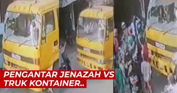 VIDEO: Pengantar Jenazah Arogan, Kaca Truk Kontainer yang Melintas Dipecahkan