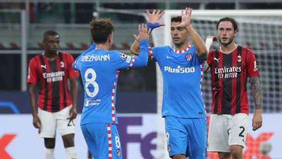 Griezmann dan Suarez Bawa Atletico Madrid Menang Dramatis Atas AC Milan
