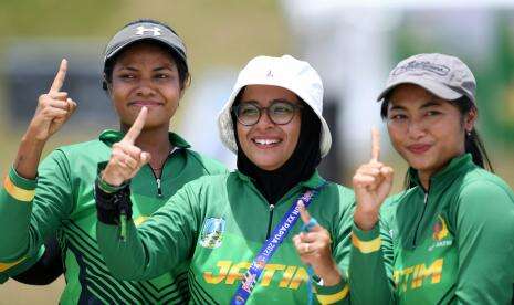In Picture: Tim Panahan Putri Jawa Timur Berhasil Rebut Emas