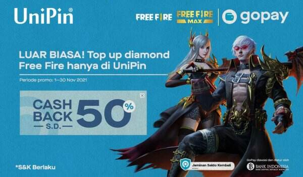PROMO – Cashback max 90% dari GoPay untuk Sahabat UniPin!