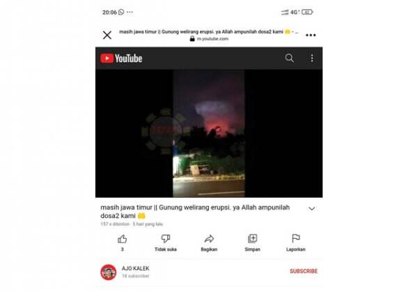 Menyebut Gunung Welirang Erupsi, padahal Fenomena Optik Atmosfer