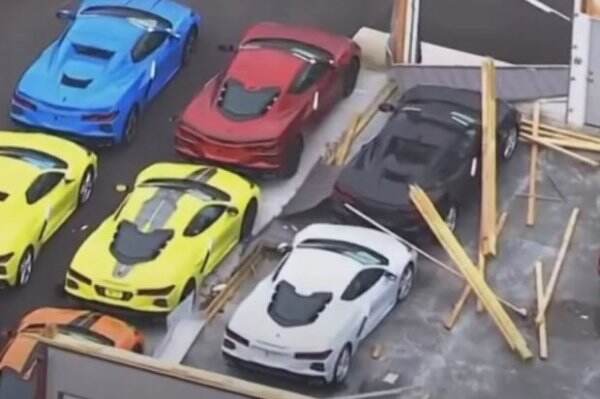 Apes, 122 Unit Corvette C8 Dibuang Gara-gara Dihantam Tornado