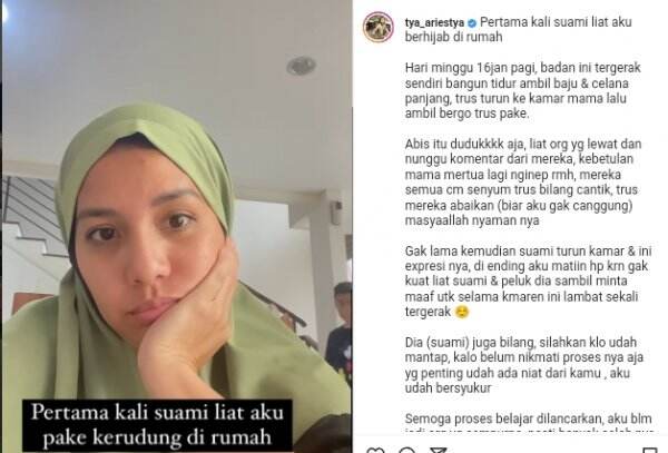 Suami Terharu Melihat Tya Ariestya Kini Berhijab