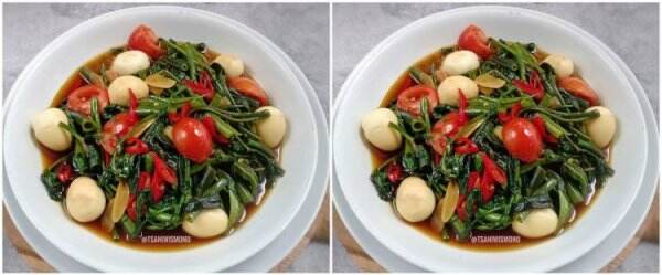Resep tumis kangkung telur puyuh saus tiram, lezat bikin nagih