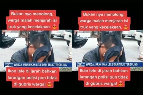 Viral! Warga Sibuk Jarah Lele dari Truk Pengangkut yang Terguling, Netizen: Miris
