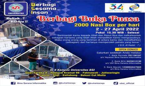Universitas BSI Bagikan Makanan Buka Puasa 2.000 Box Per Hari Selama Ramadhan