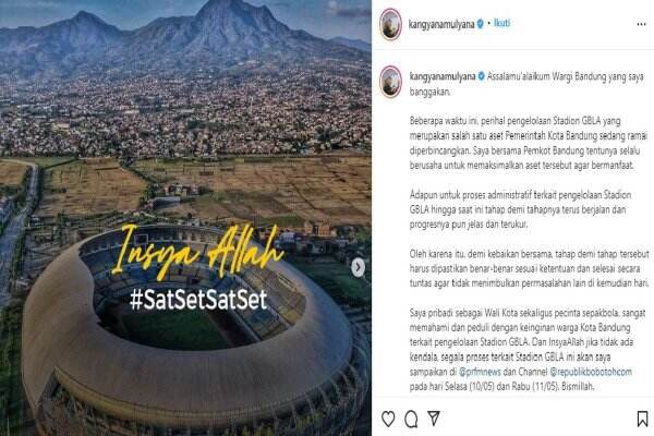 Disindir Ridwan Kamil Soal GBLA, Yana Mulyana Beri Jawaban Elegan